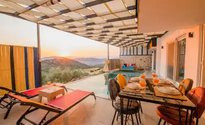 Villa Liza | Kalkan Kördere Jakuzili Deniz Manzaralı Kiralık Villa